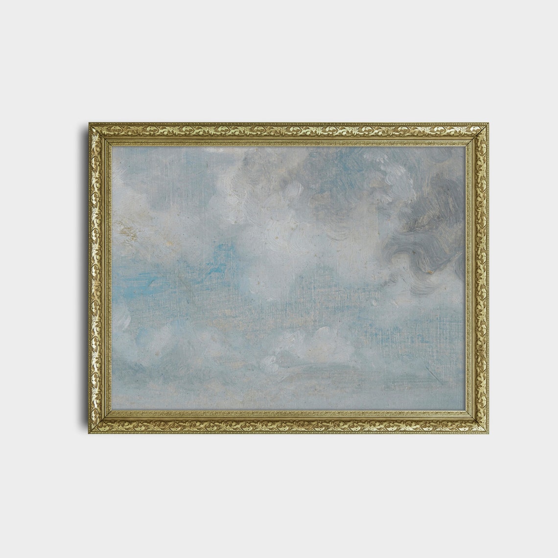 Pale Blue Cloud Study Oil Sketch Sky Vintage Landscape Poster - Image 2