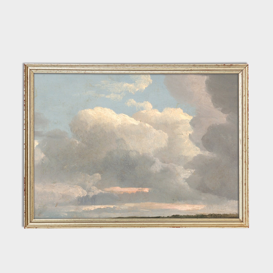 Vintage Cloud Painting Antique Cloud Study Sky Fine Print Wall Art Farmhouse Decor 19th Century Art - Image 2