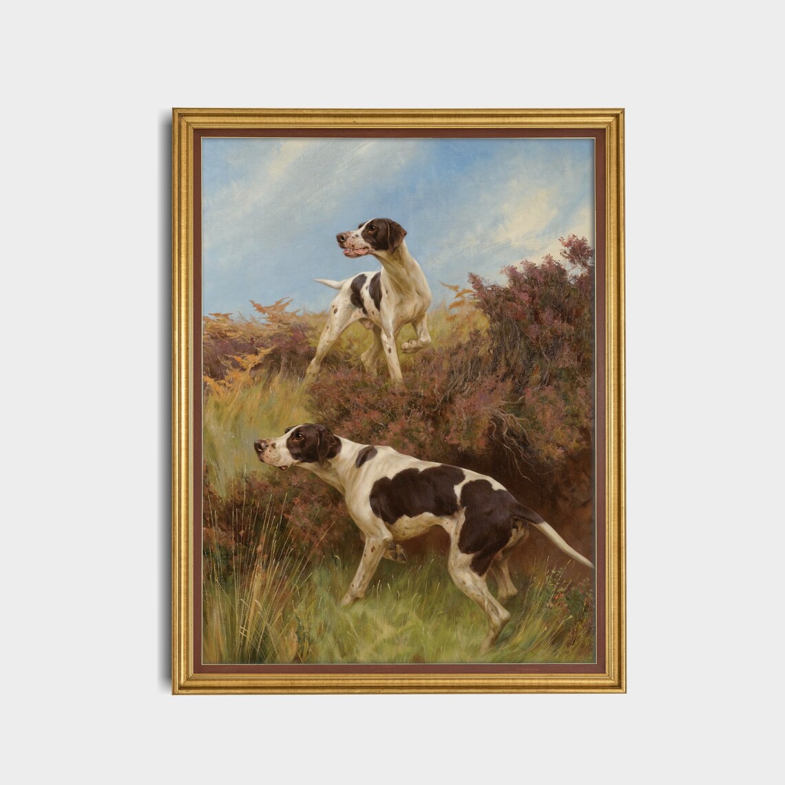 Vintage Dogs Oil Painting Art Print, Farmhouse Decor - Image 5