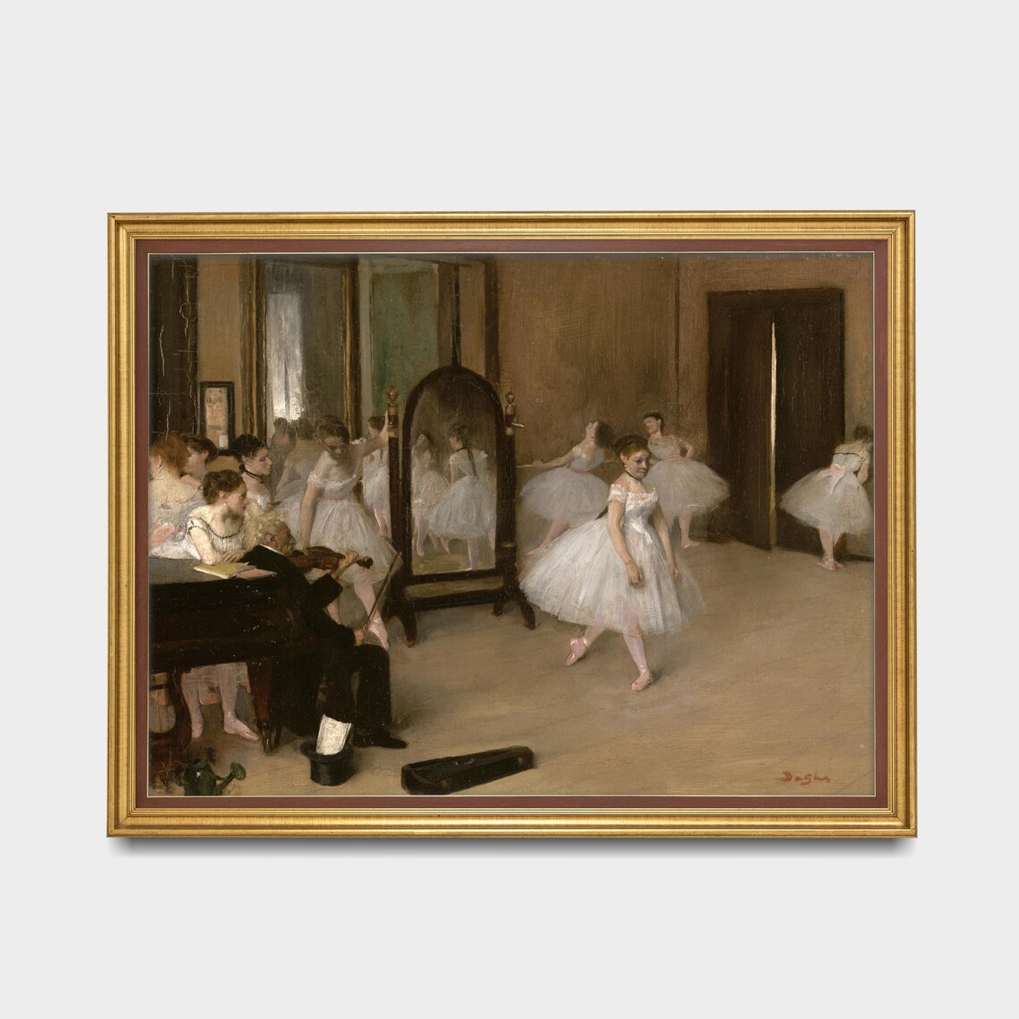 Degas The Dancing Class Ballerinas Rehearsing in a Studio Oil Print - Image 2