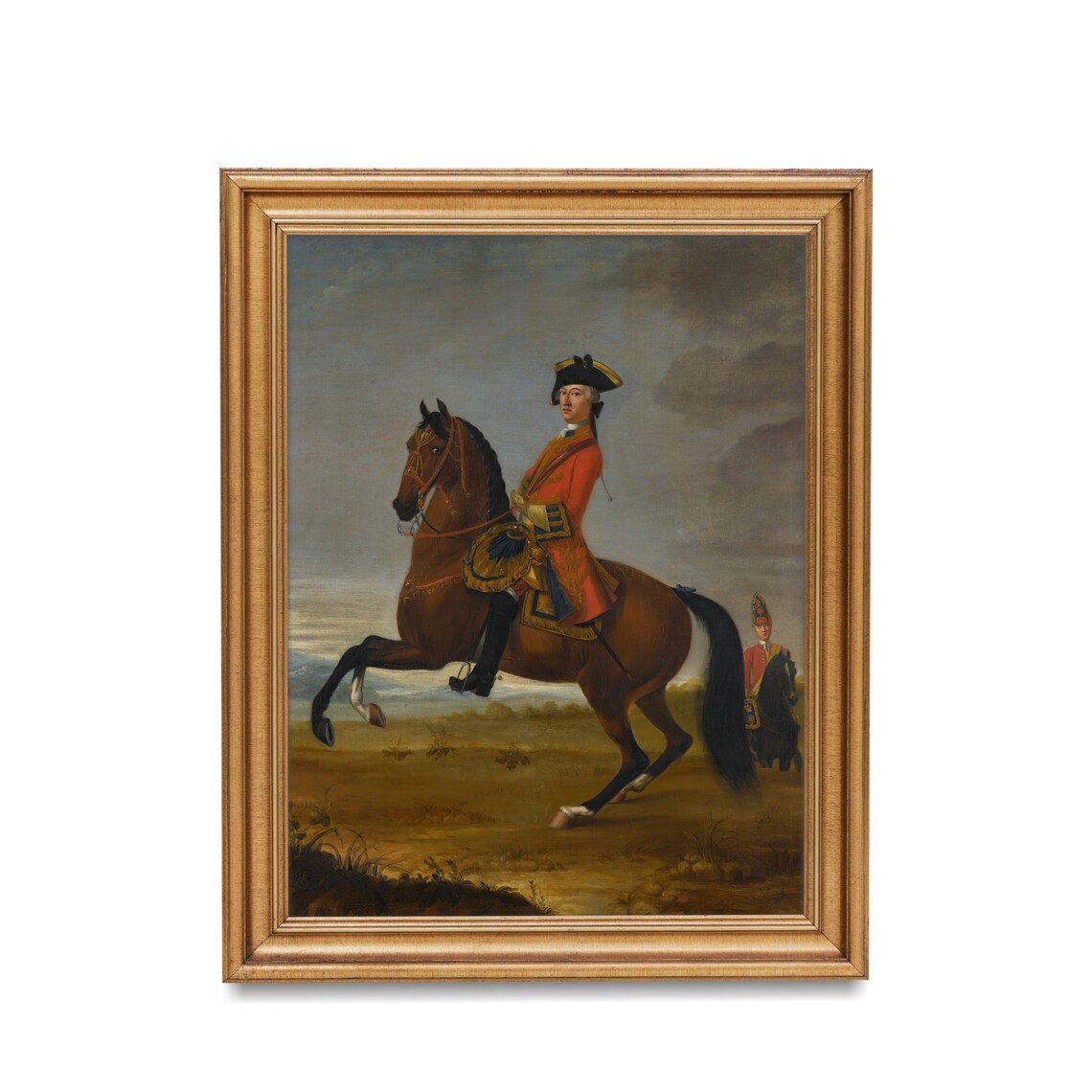 Military Officer on Rearing Horse Vintage Cavalry Portrait Poster - Image 2