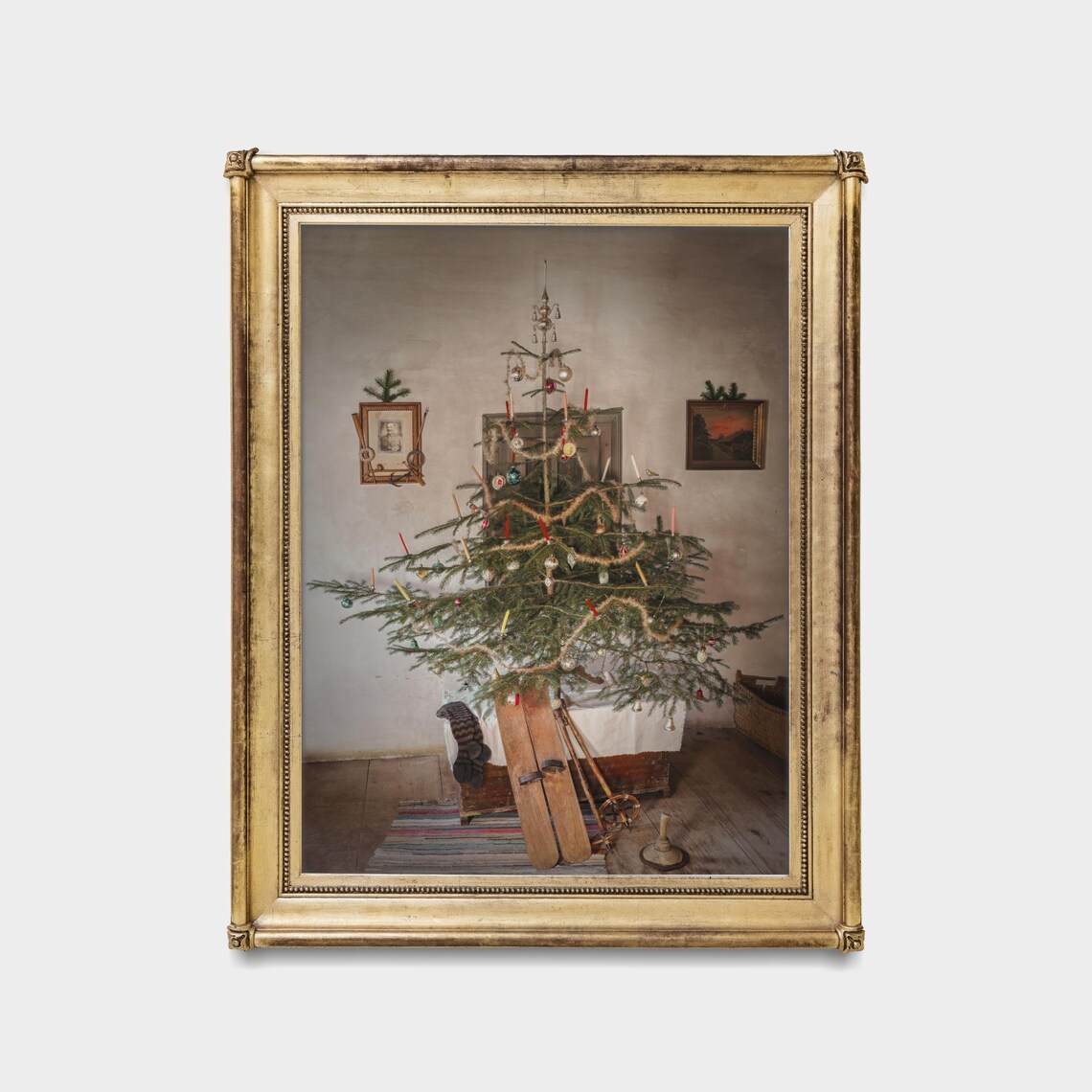 Vintage Christmas Tree Candles Antique Ornaments Old Room Art Poster - Image 5