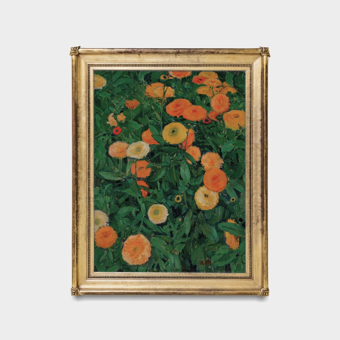 Orange Ranunculus Blossoms Lush Vintage Botanical Floral Poster - Image 5