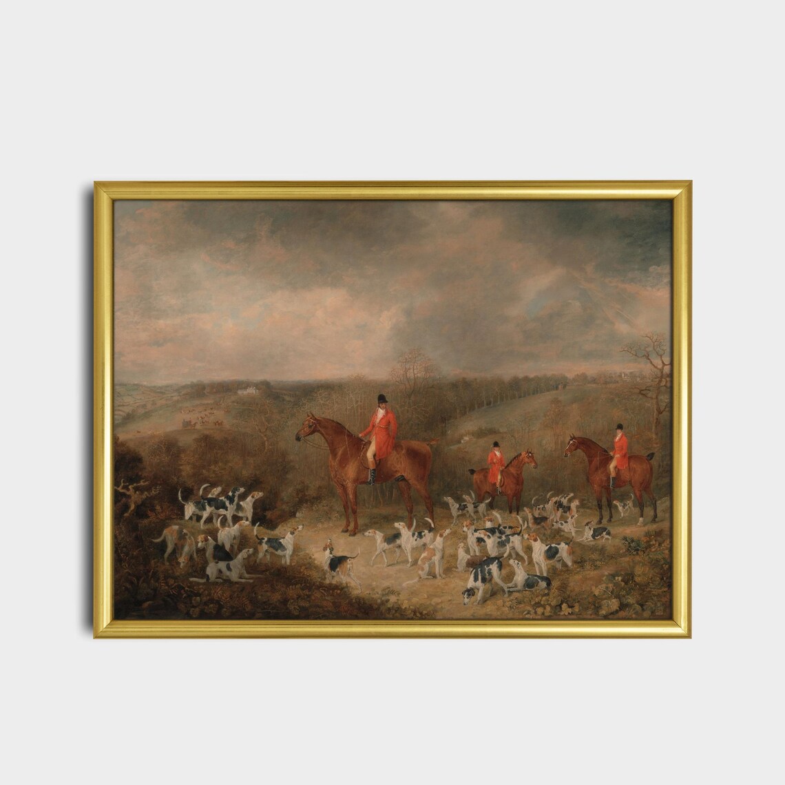 English Fox Hunt Red Coat Riders Hounds Classic Sporting Poster - Image 2