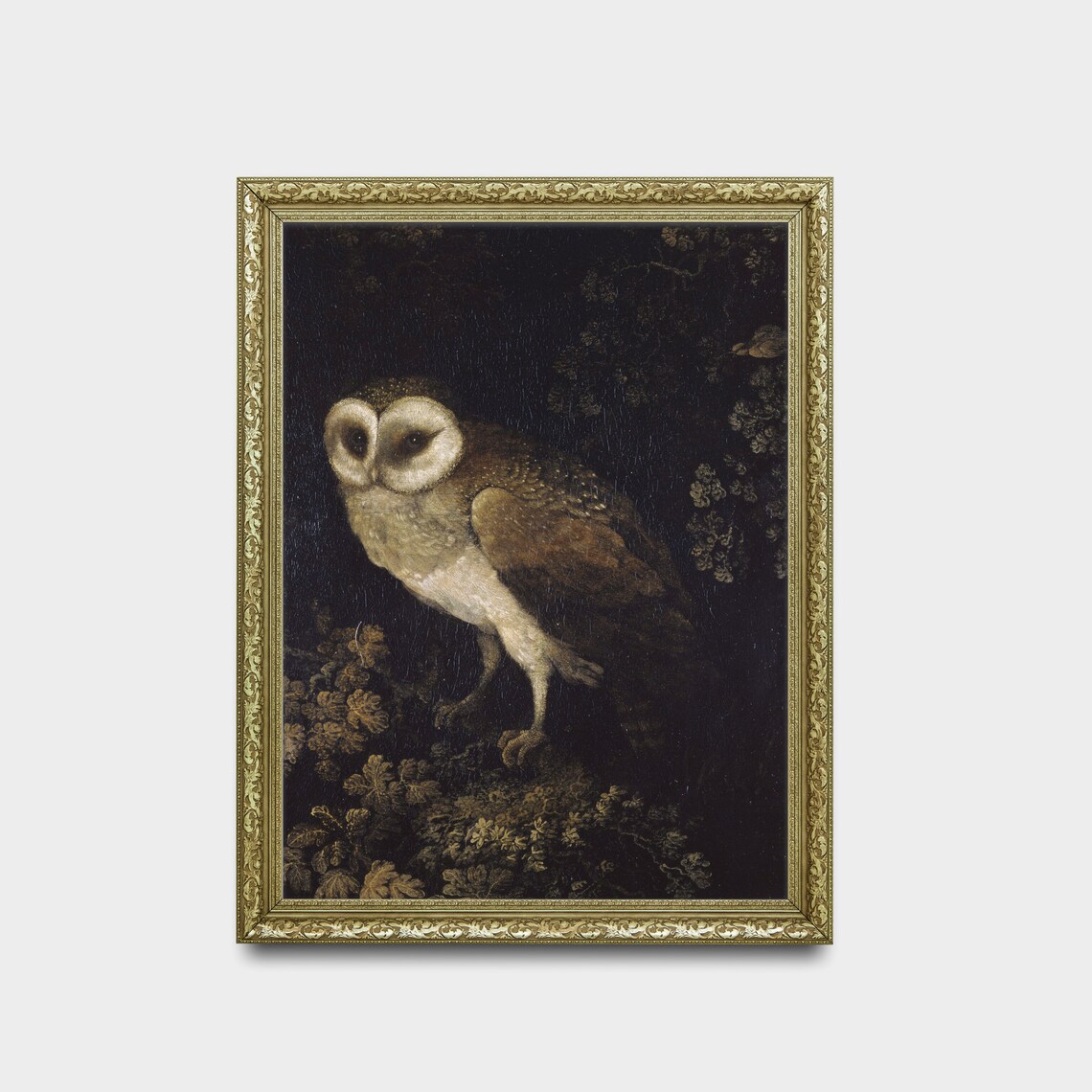 Vintage Owl Painting, Dark Academia Bird Art Print - Image 2