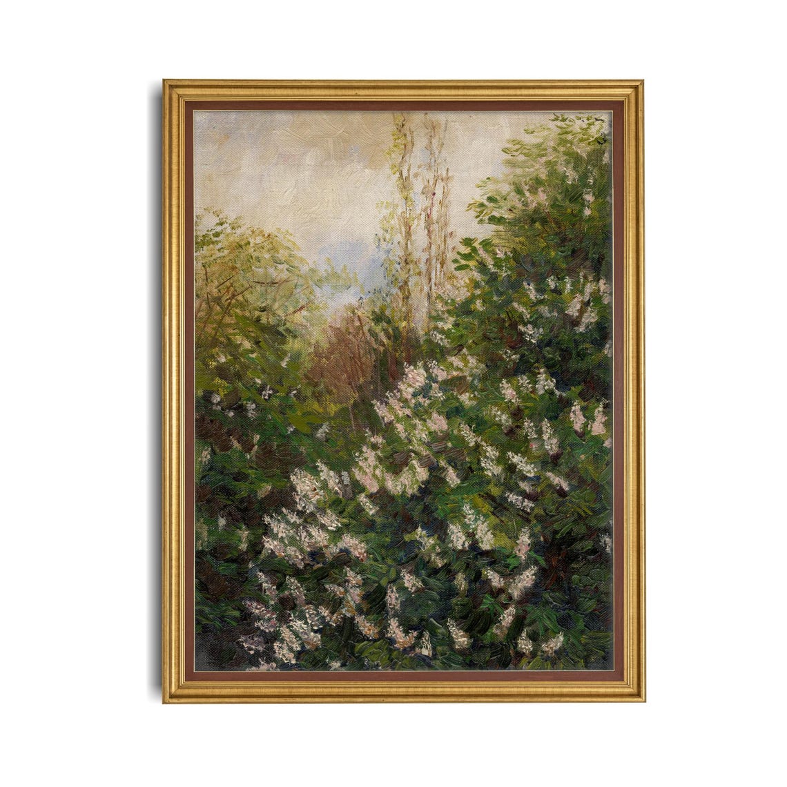 Blooming Lilac Bush White and Pink Blossoms Garden Floral Poster - Image 4