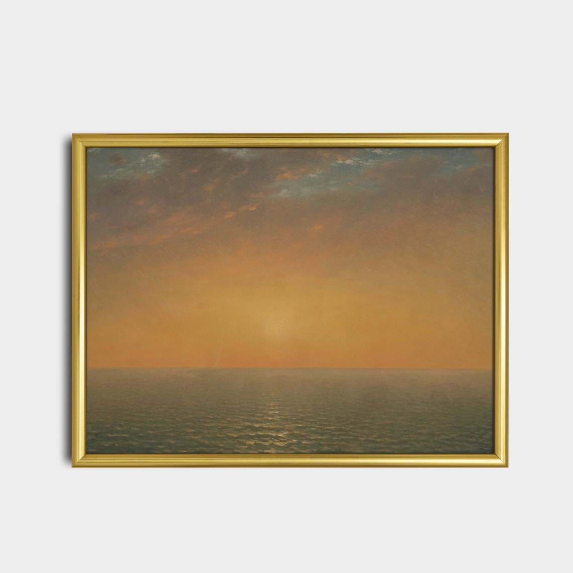 Golden Sunset Over A Calm Sea Vintage Luminous Seascape Poster - Image 2