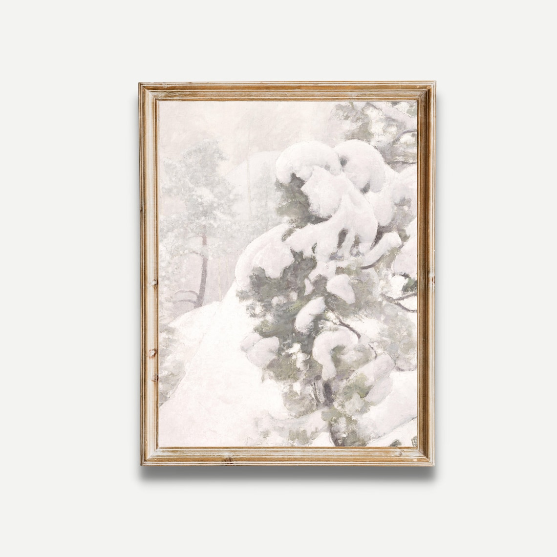 Heavy Snow Laden Evergreen Boughs in a Whiteout Winter Poster - Image 3