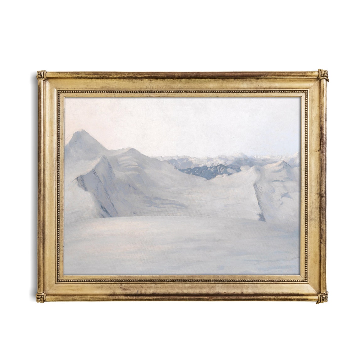 Pale Snowy Mountain Peaks Slowly Fading Into Winter Mist Poster - Image 3