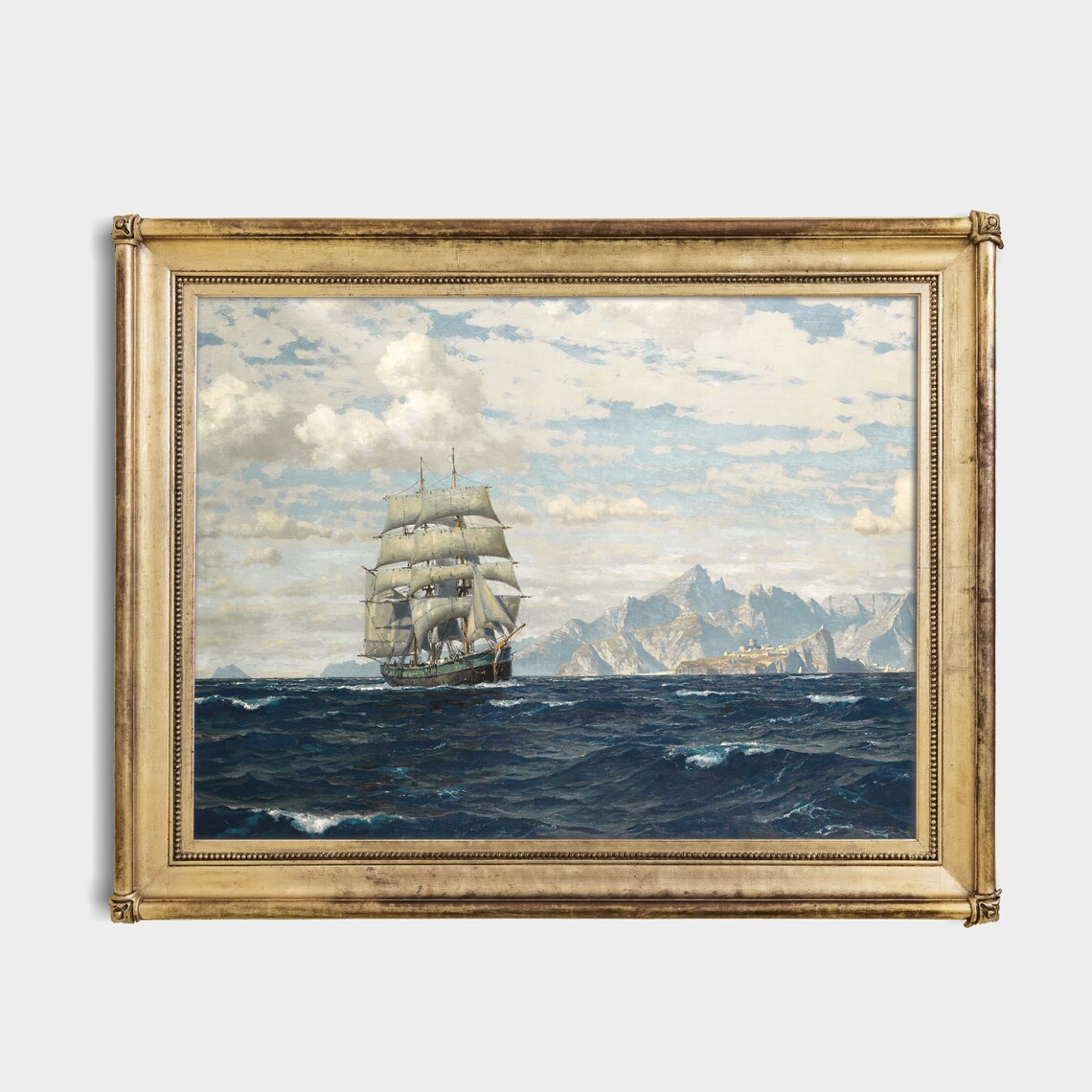 Tall Ship Under Full Sail by Mountain Coast Vintage Marine Poster - Image 4
