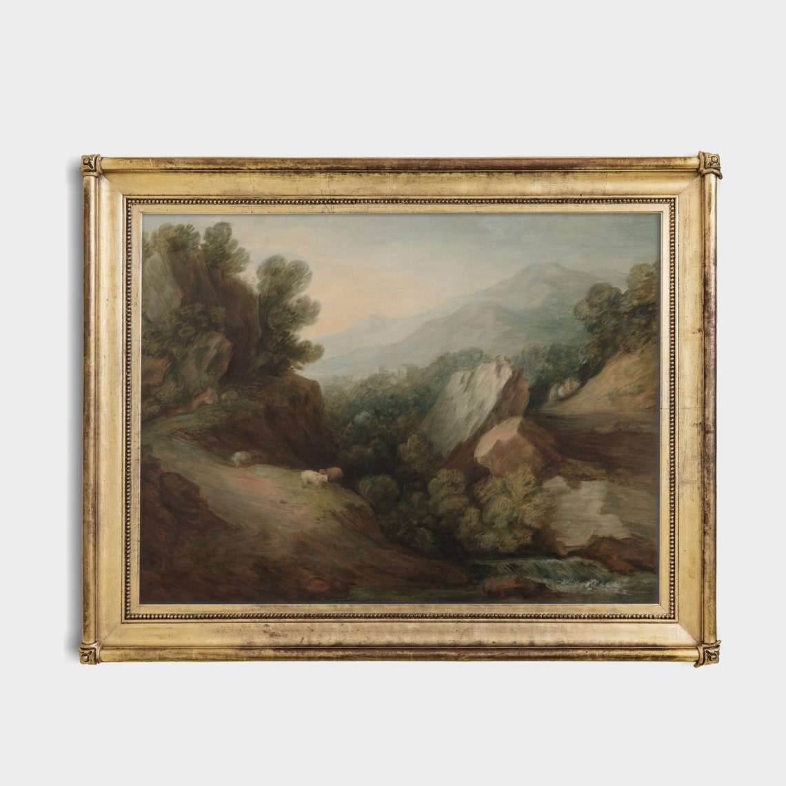 Sheep Grazing in a Rocky Mountain Valley with a Winding Stream Poster - Image 3