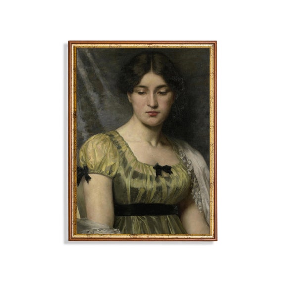 Printed And Shipped Vintage Portrait Painting Antique Woman Portrait Victorian Print Moody Rustic Fine Art Print Physical Prints