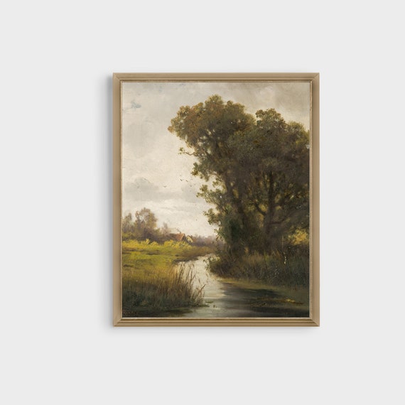 Mailed Print Vintage Wall Art Antique Landscape Print Forest Painting Living Room Art Printed And Shipped Farmhouse Decor