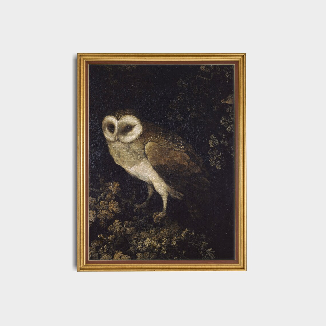 Vintage Owl Painting, Dark Academia Bird Art Print - Image 3