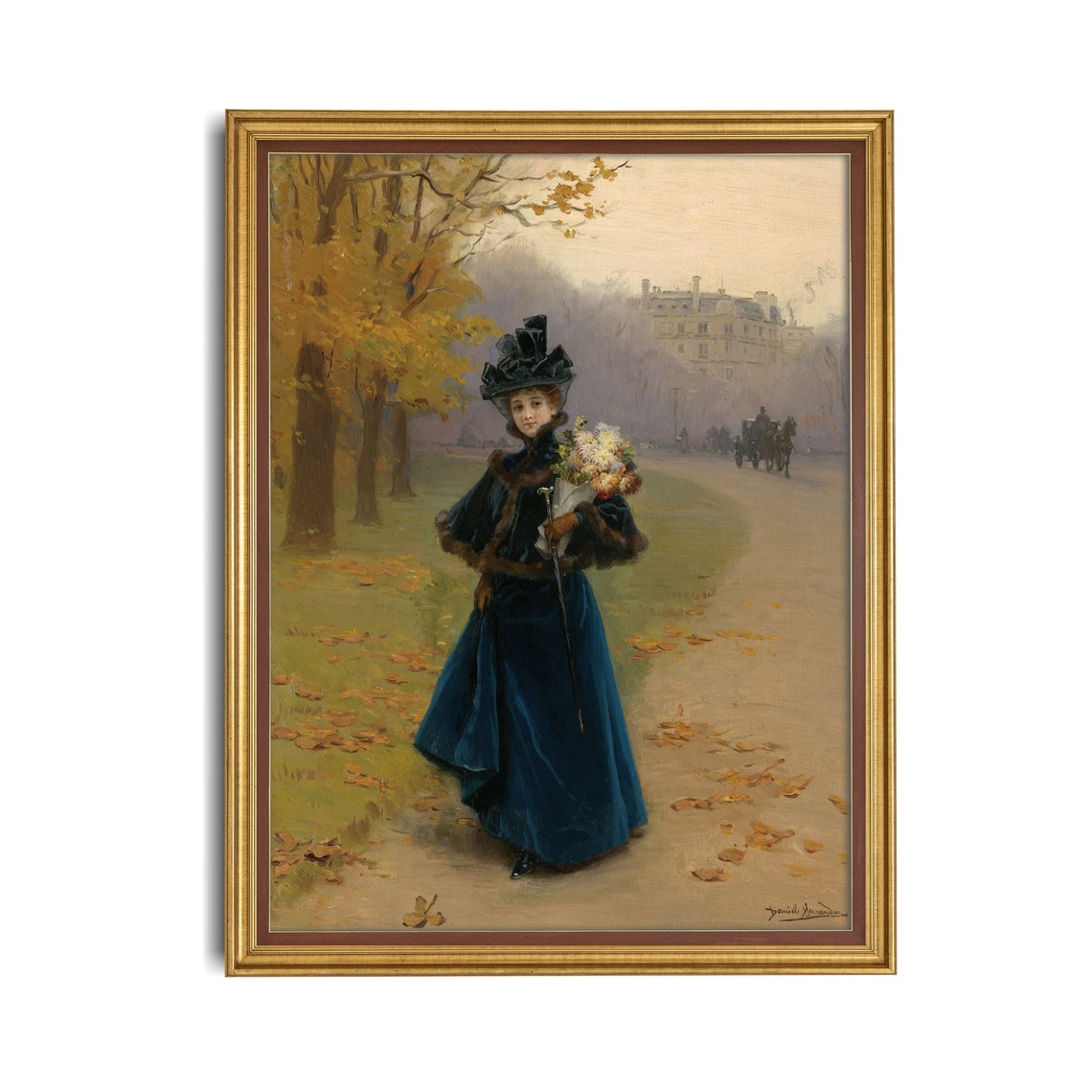 Printed And Shipped Woman In Garden Vintage Portrait Painting Moody Rustic Oil Painting Victorian Female Art Physical Prints - Image 2