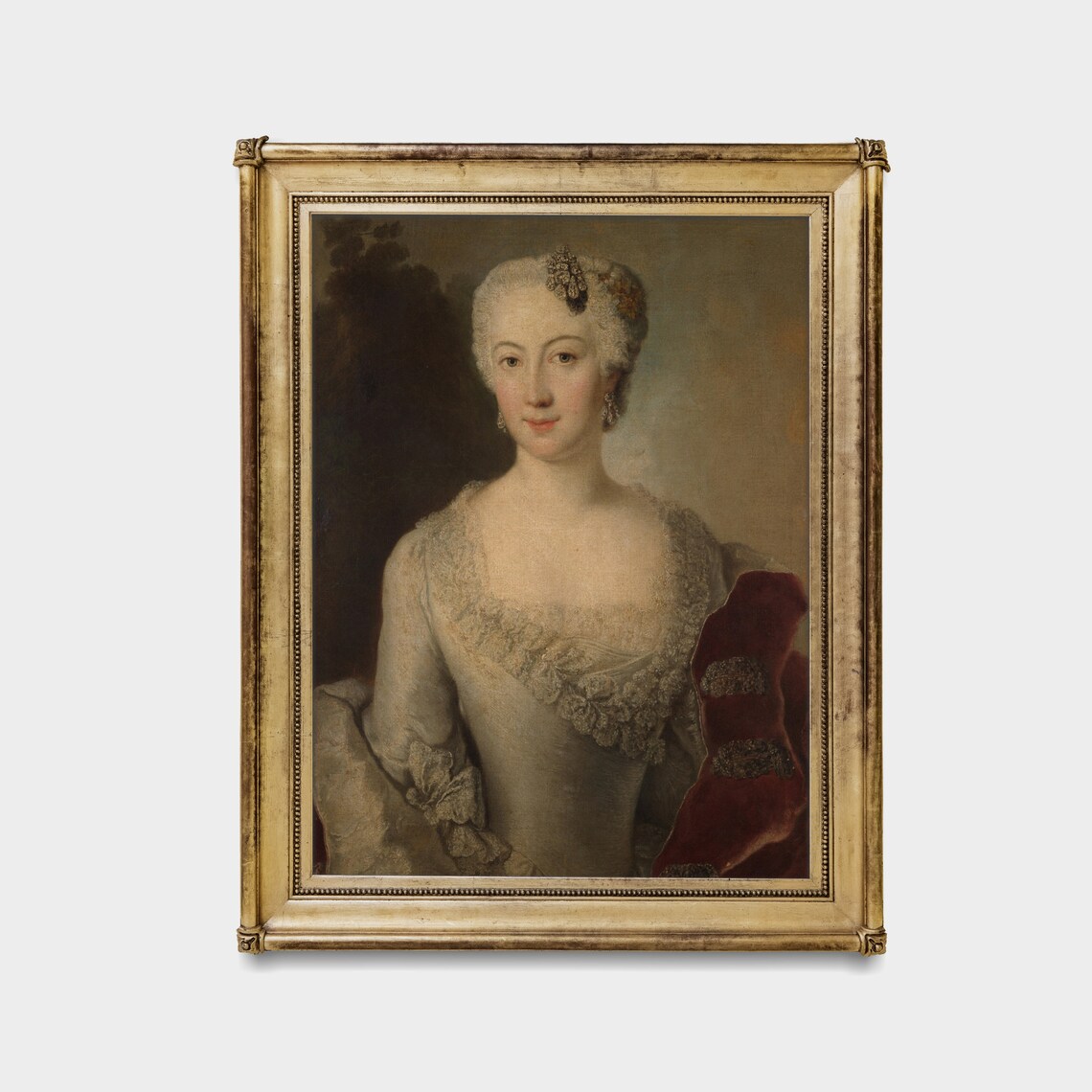 18th Century Lady Rococo Style Aristocrat Antique Portrait Painting Poster - Image 3