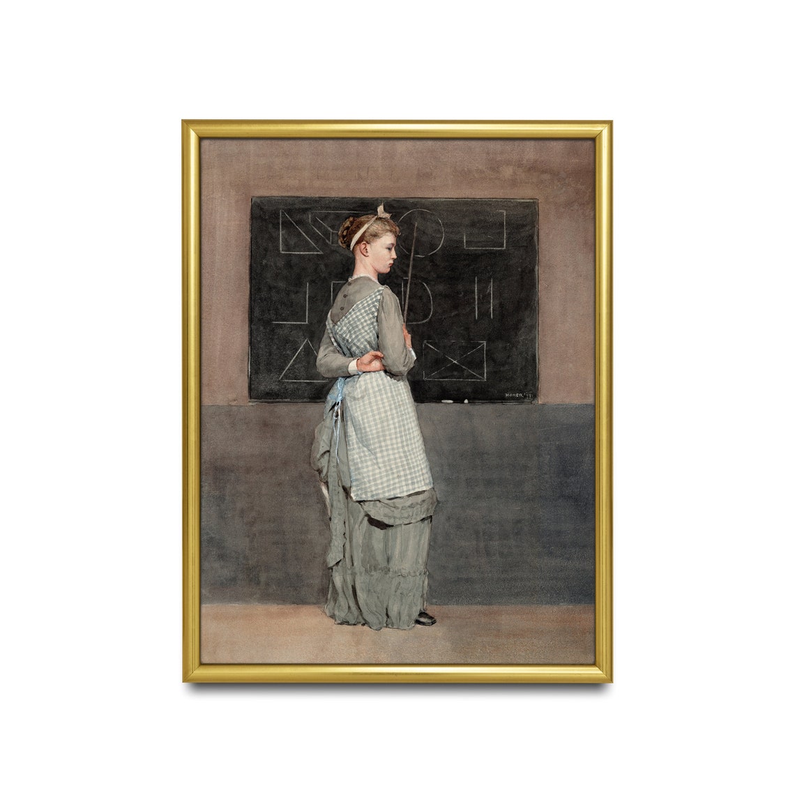 Teacher at a Chalkboard Winslow Homer Blackboard Scene Poster - Image 2