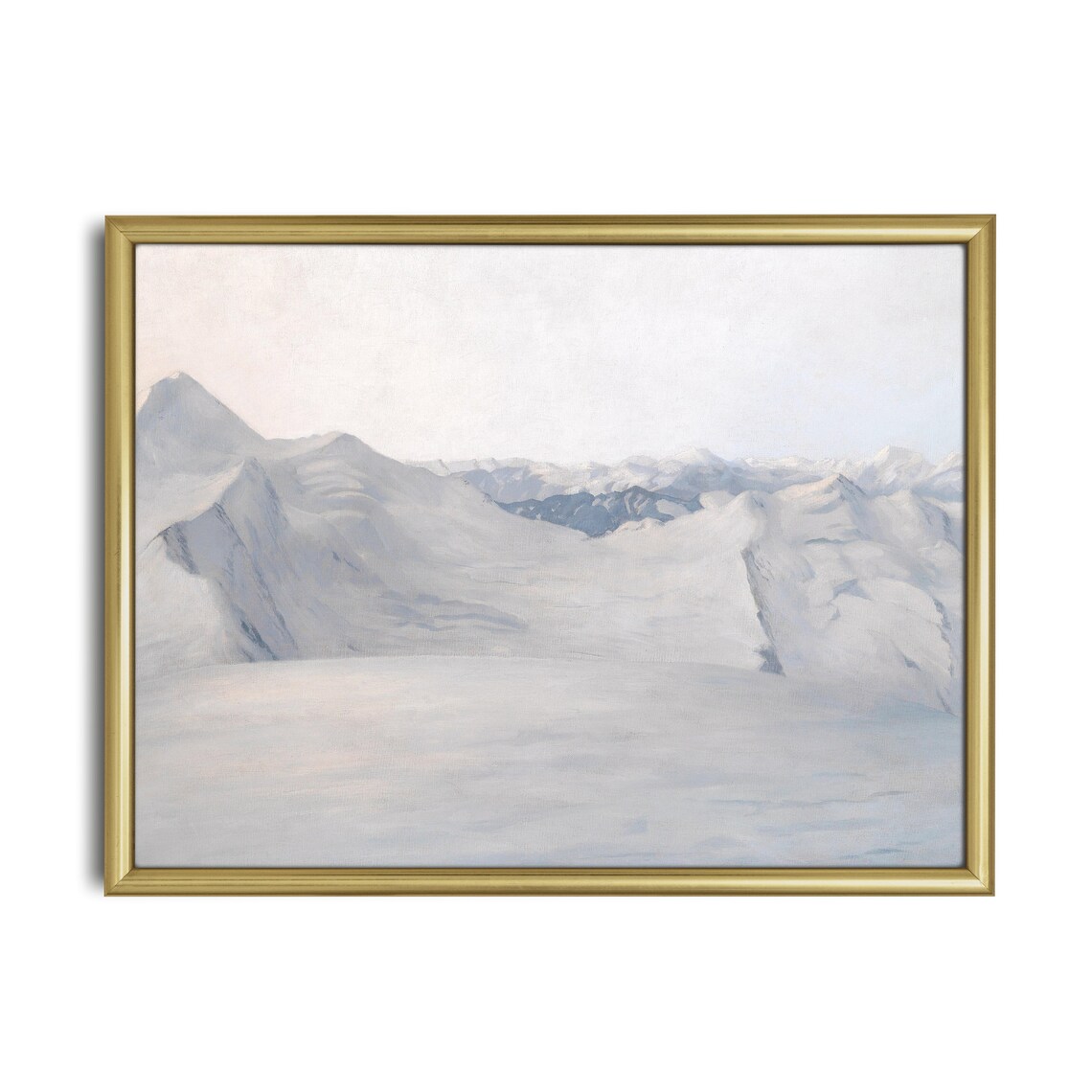 Pale Snowy Mountain Peaks Slowly Fading Into Winter Mist Poster - Image 2