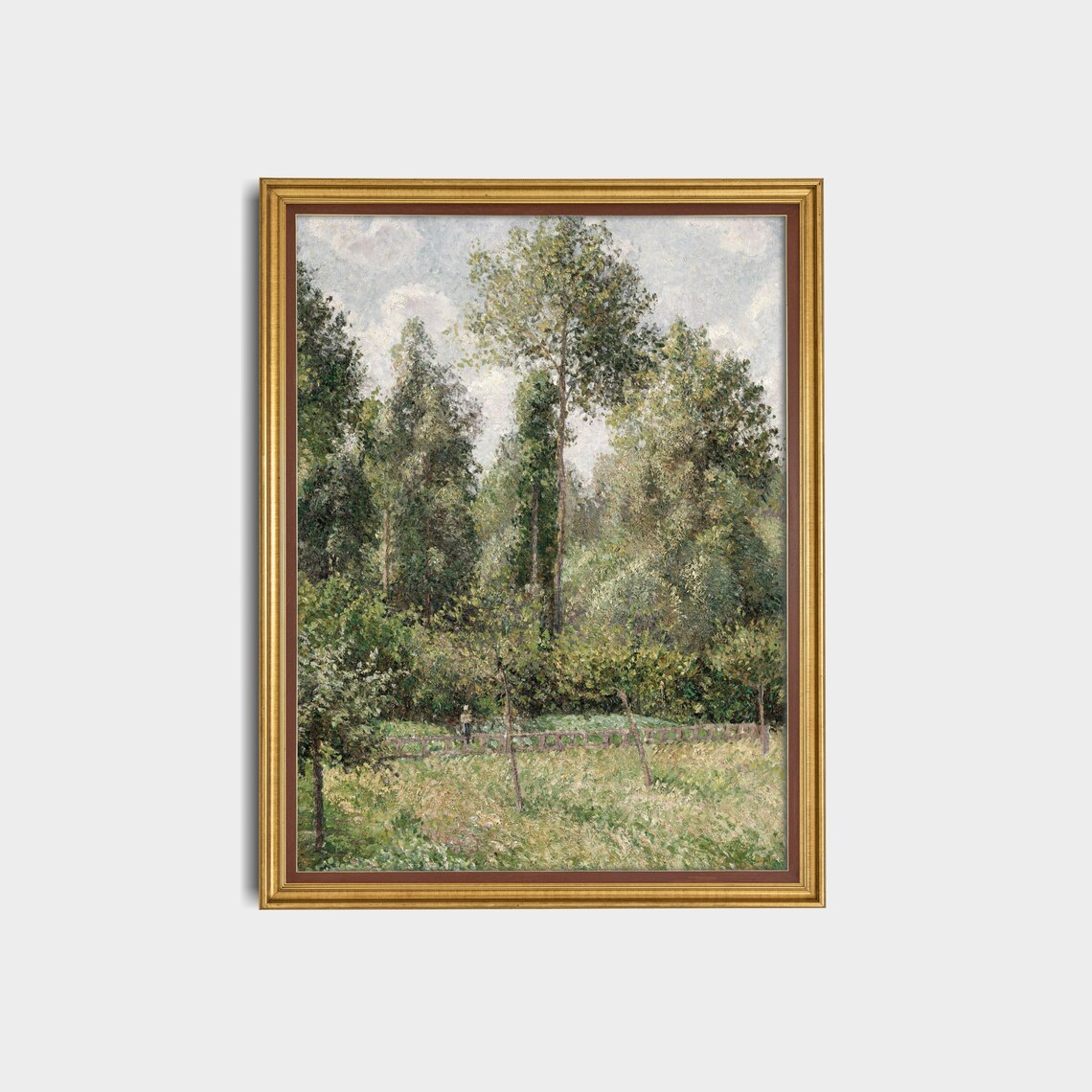 Sunlit Grove of Tall Trees Vintage Forest Oil Painting Poster - Image 3