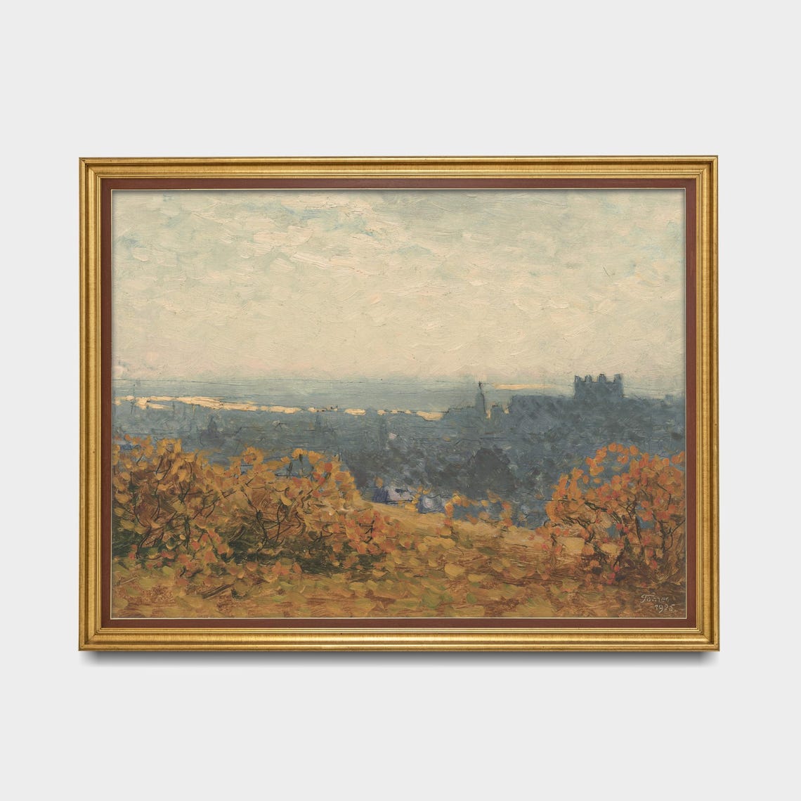 Autumn Trees Overlooking a Distant City Vintage 1925 Fall Scene Poster - Image 5