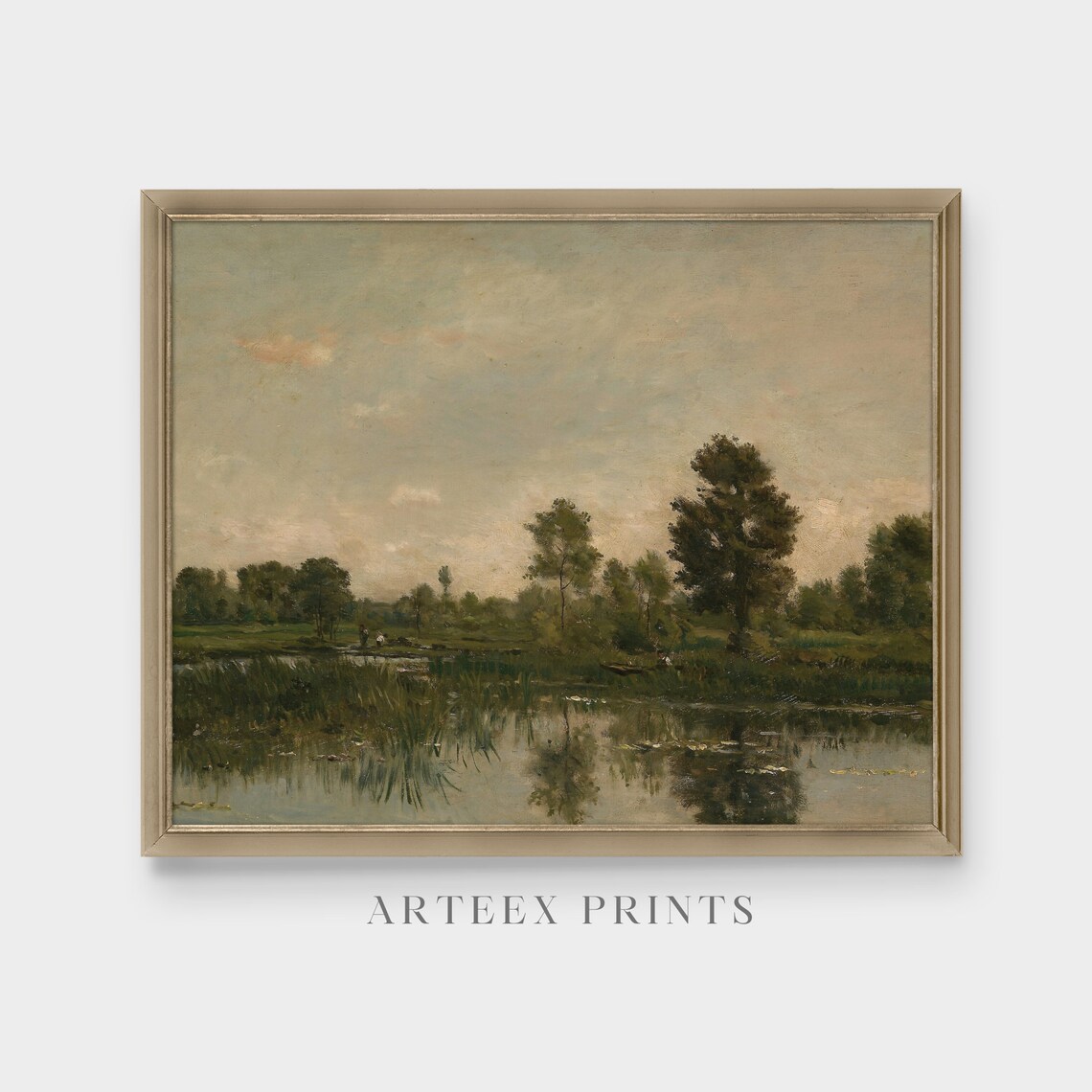 Vintage Country Landscape Art Print, Rustic Riverscape - Image 2