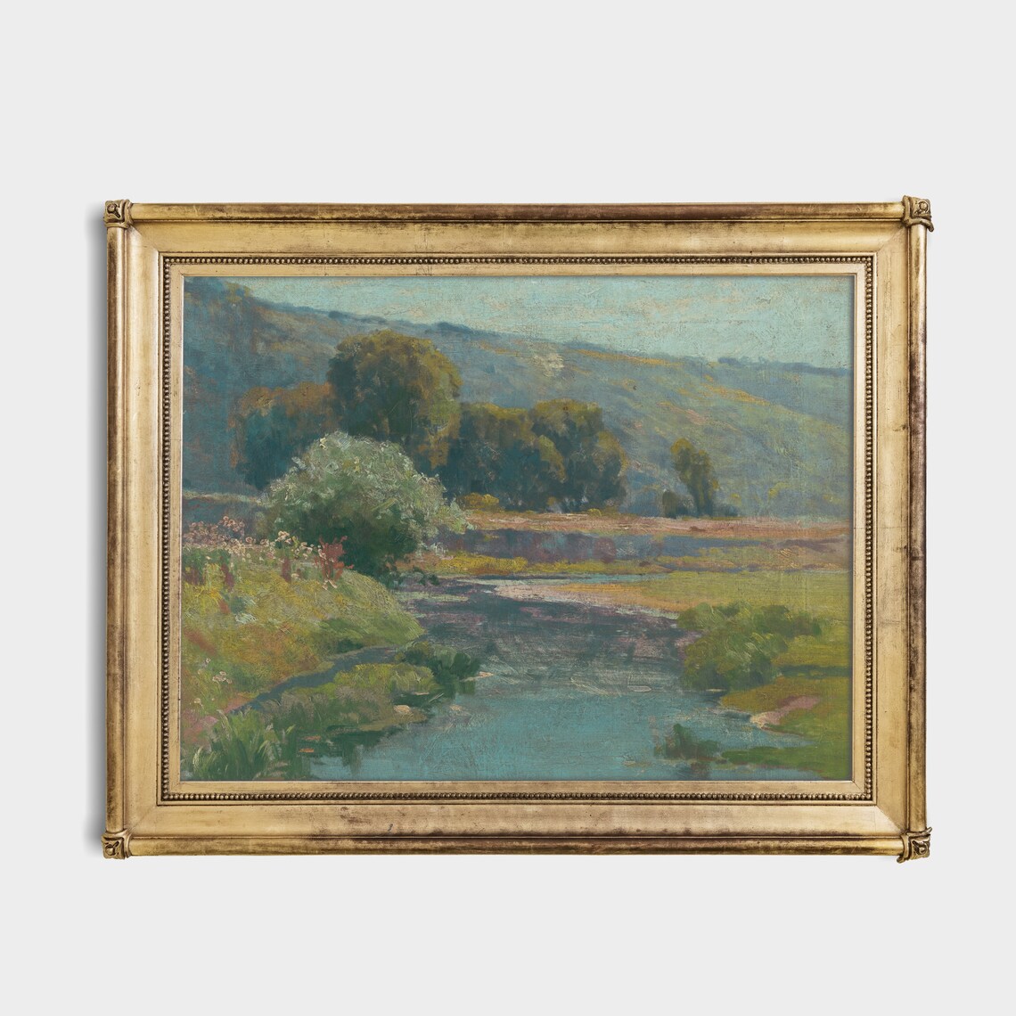 Vintage Country Landscape Painting, Rustic Farmhouse Art Print - Image 2
