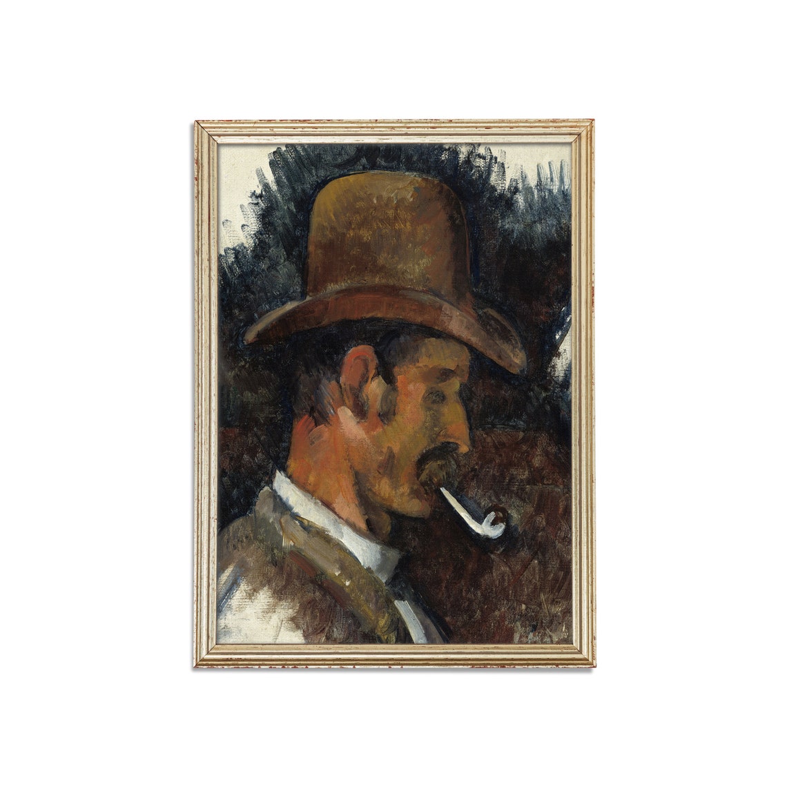 Man with a Pipe in Profile Post-Impressionist Vintage Portrait Poster - Image 5