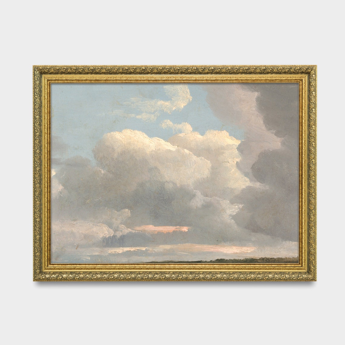 Vintage Cloud Painting Antique Cloud Study Sky Fine Print Wall Art Farmhouse Decor 19th Century Art - Image 3