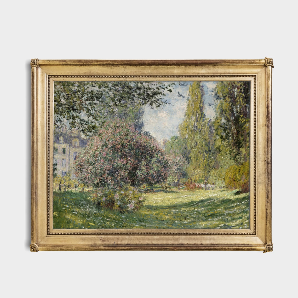 Sun Dappled Garden with Blooming Lilacs Impressionist Landscape Poster - Image 3