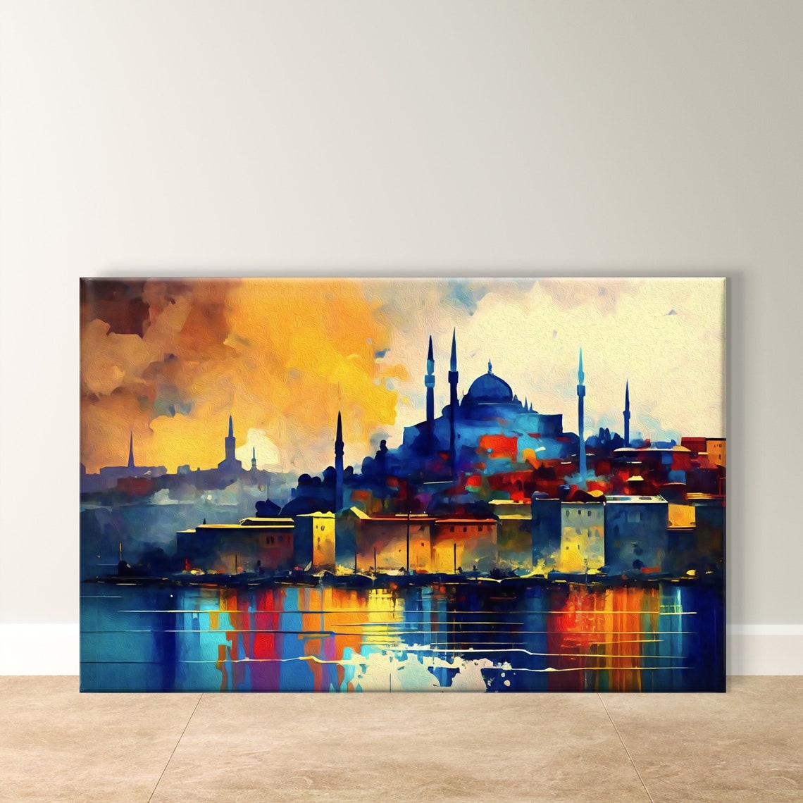 Istanbul Skyline With Hagia Sophia at Golden Dusk Turkey Poster