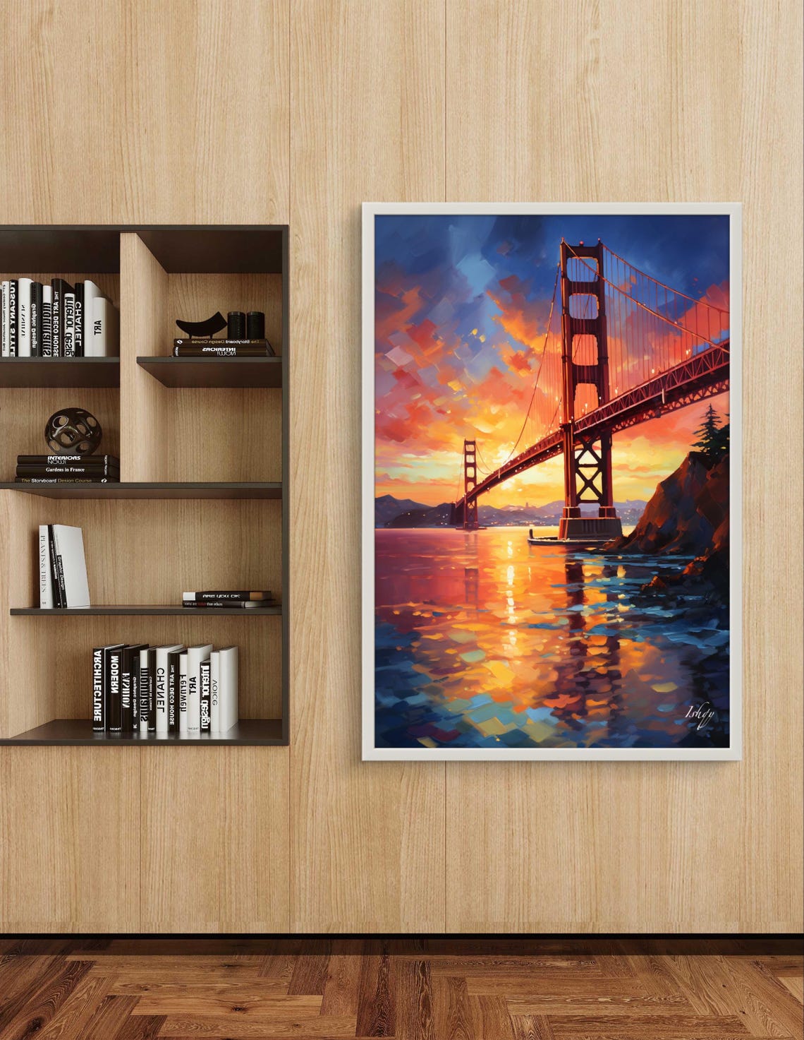 Golden Gate Bridge at Sunset Over San Francisco Bay Art Poster - Image 4