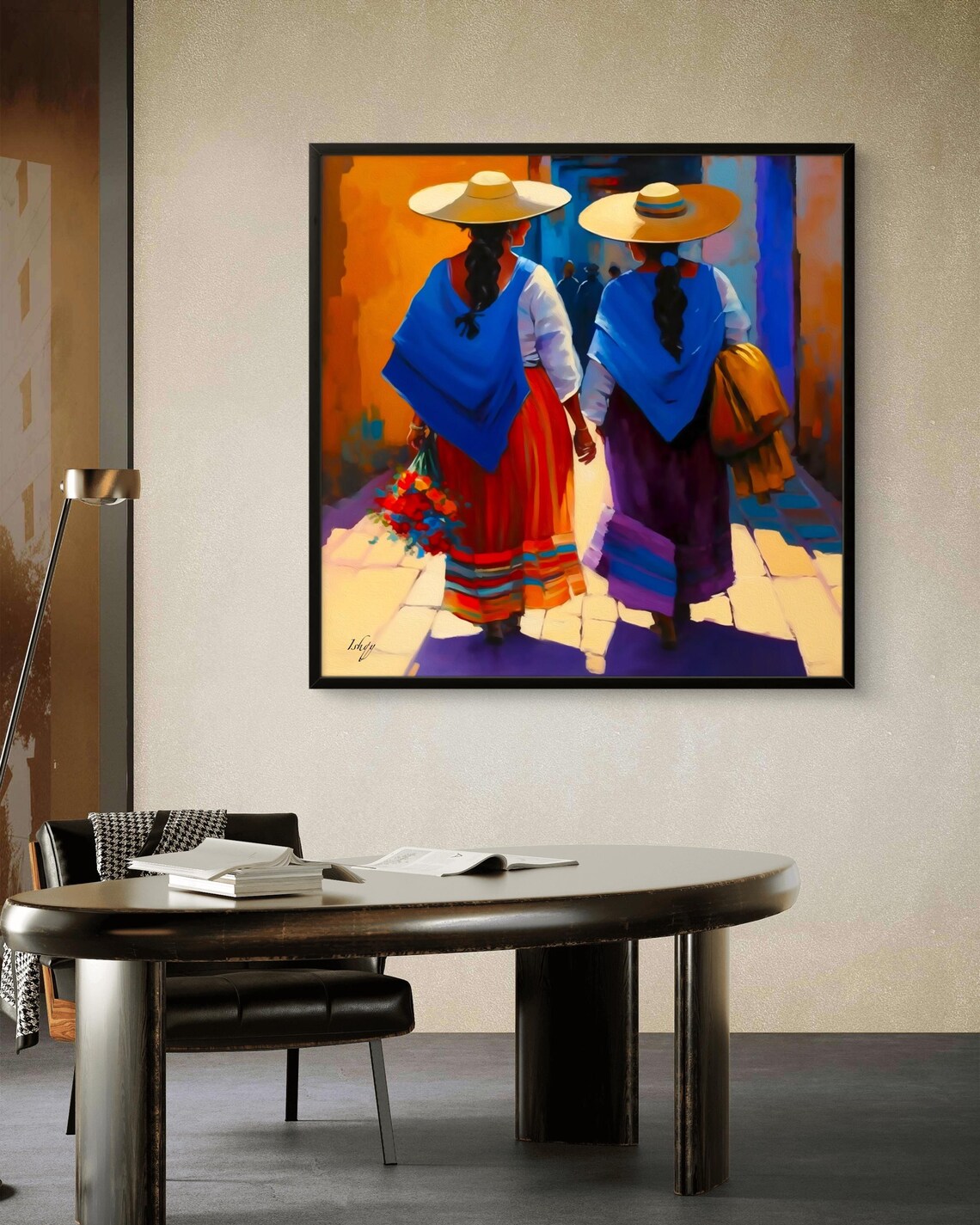 Mexican Women Cultural Art Print, Boho Wall Decor - Image 2