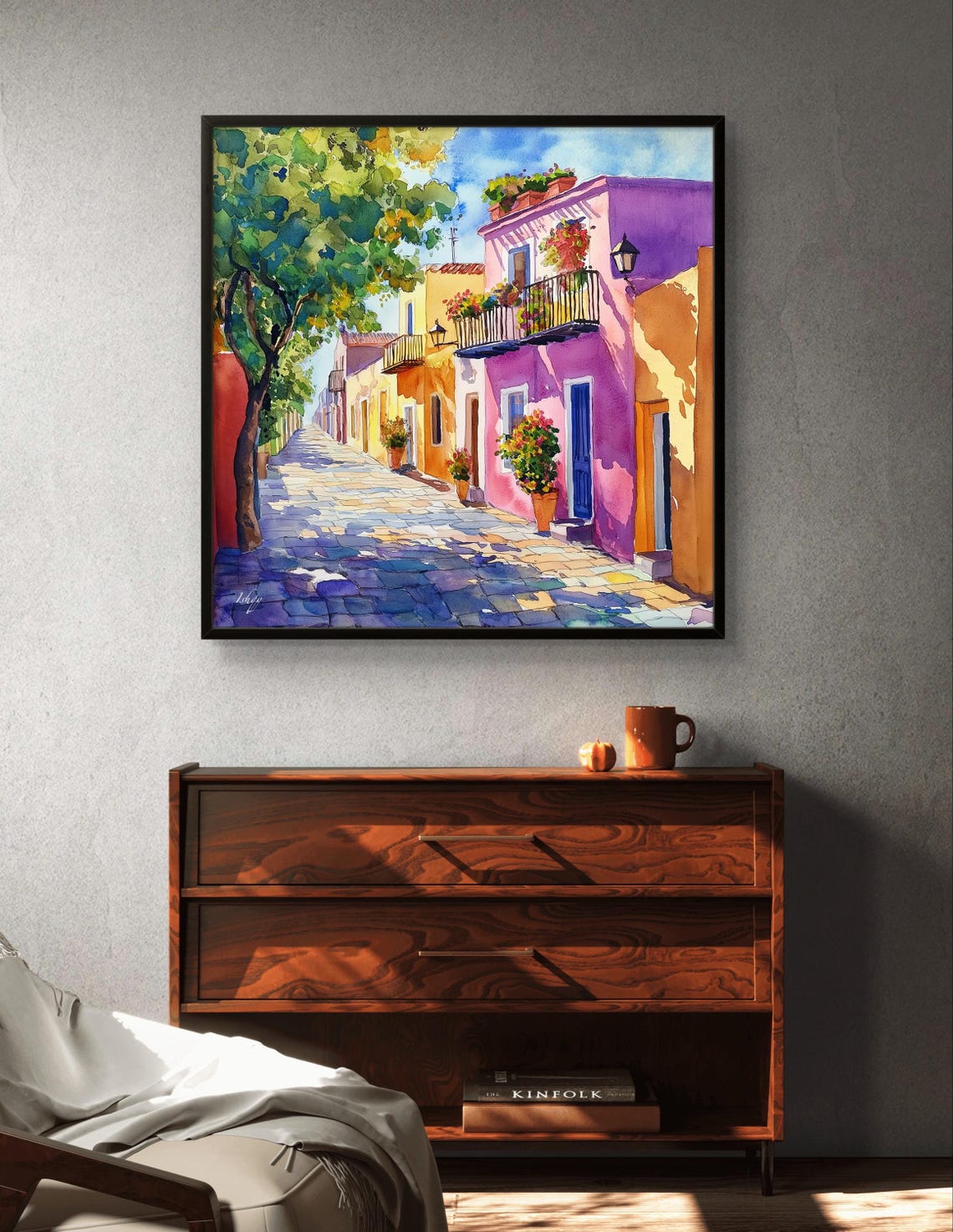Colonia del Sacramento Colonial Street Watercolor Uruguay Poster - Image 2