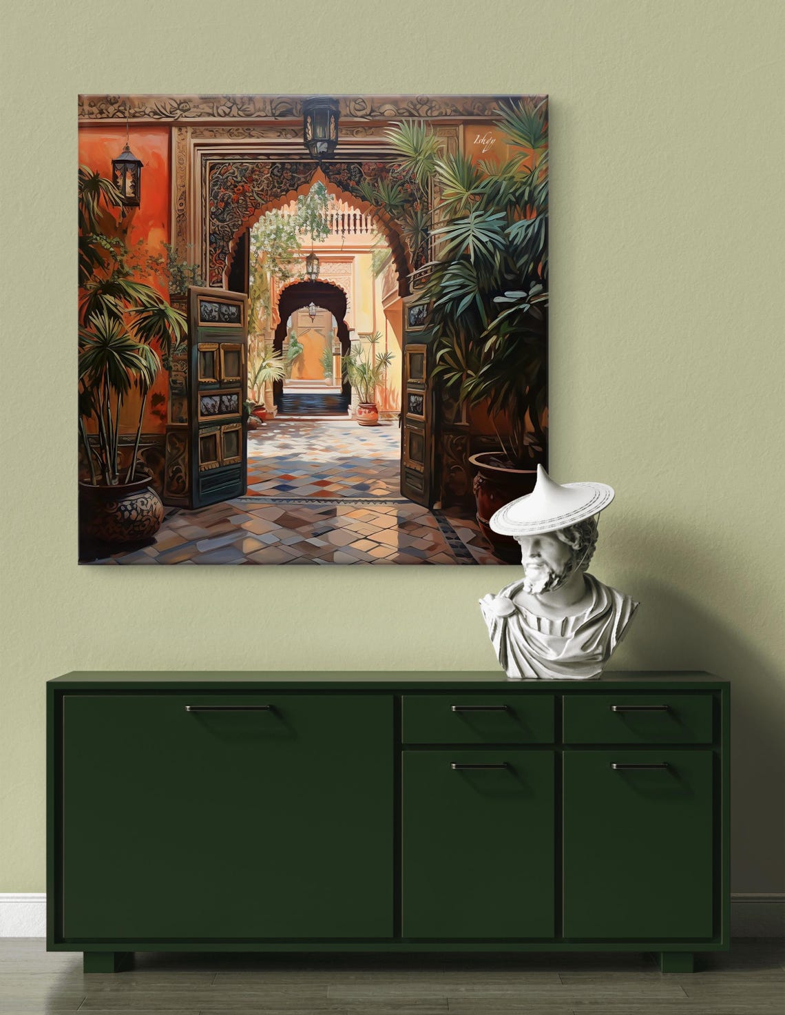 Grand Indian Haveli Courtyard Open Carved Doors Palace Art Poster - Image 7