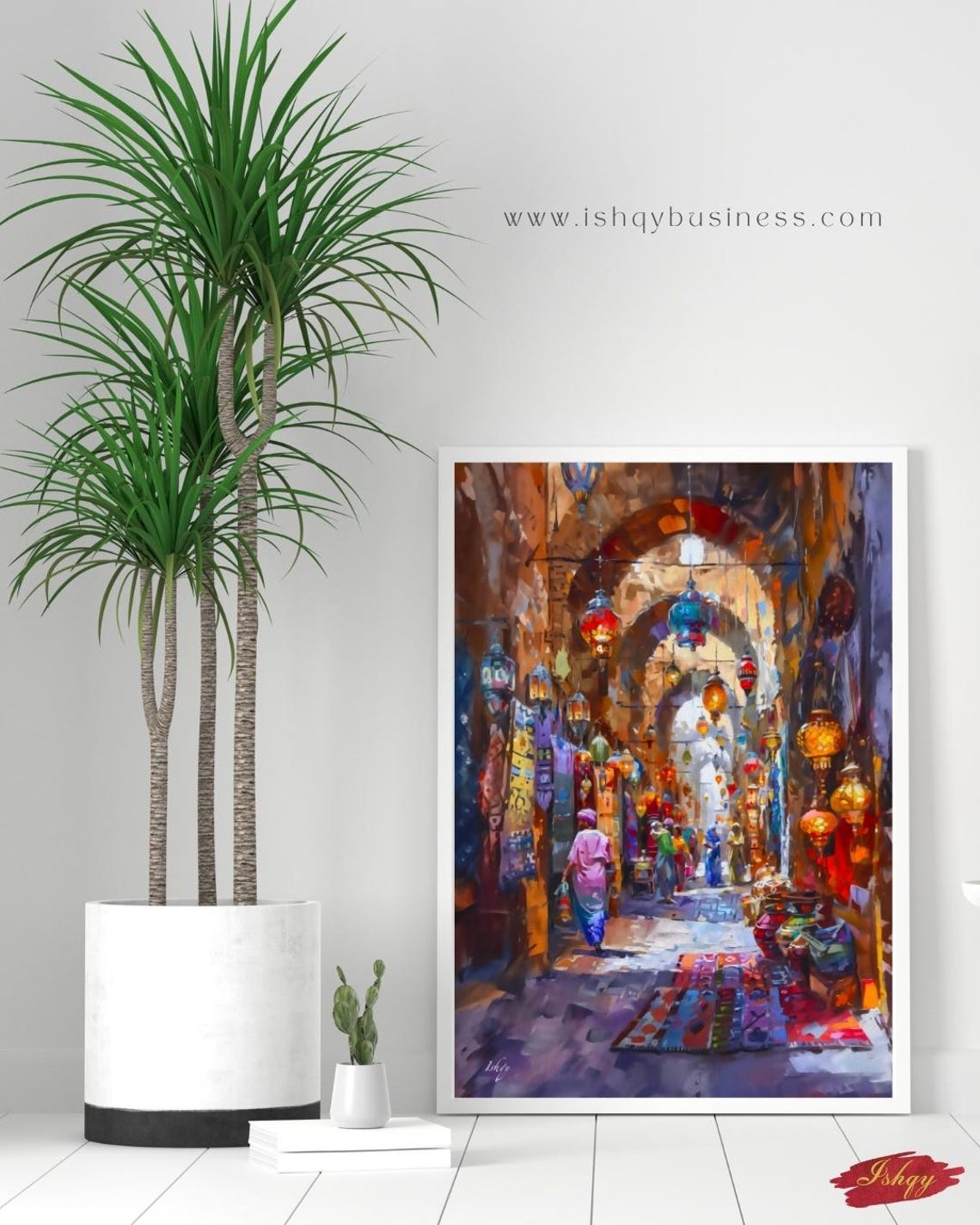 Istanbul Grand Bazaar Turkish Lanterns Market Alley Art Poster - Image 2