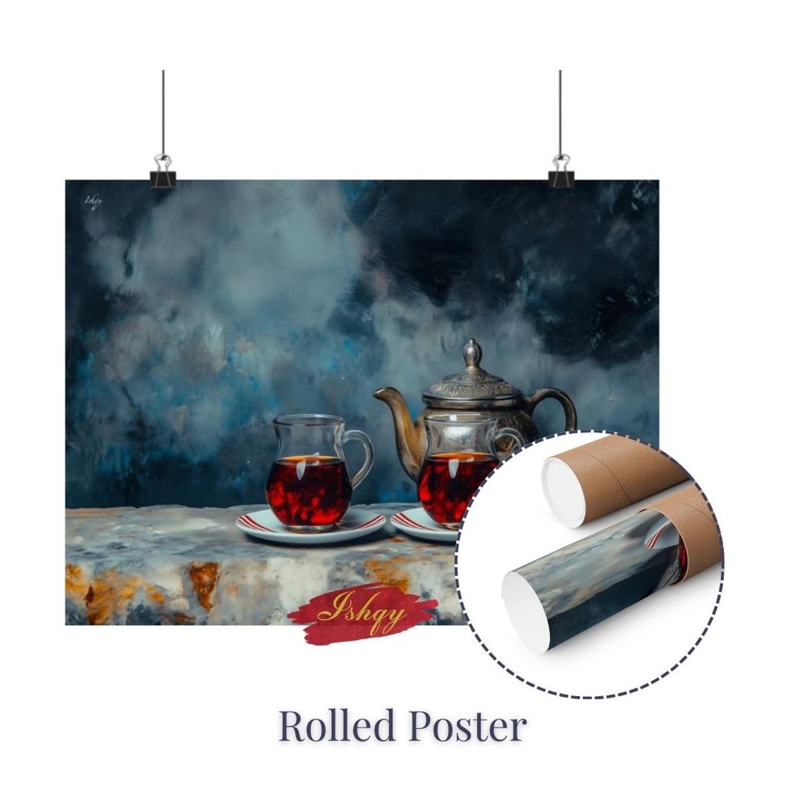 Turkish Tea Decor Tea Set Wall Art Traditional Tea Room Print Cozy Kitchen Art Turkish Style Elegant Tea Decor Boho Ethnic Art - Image 2