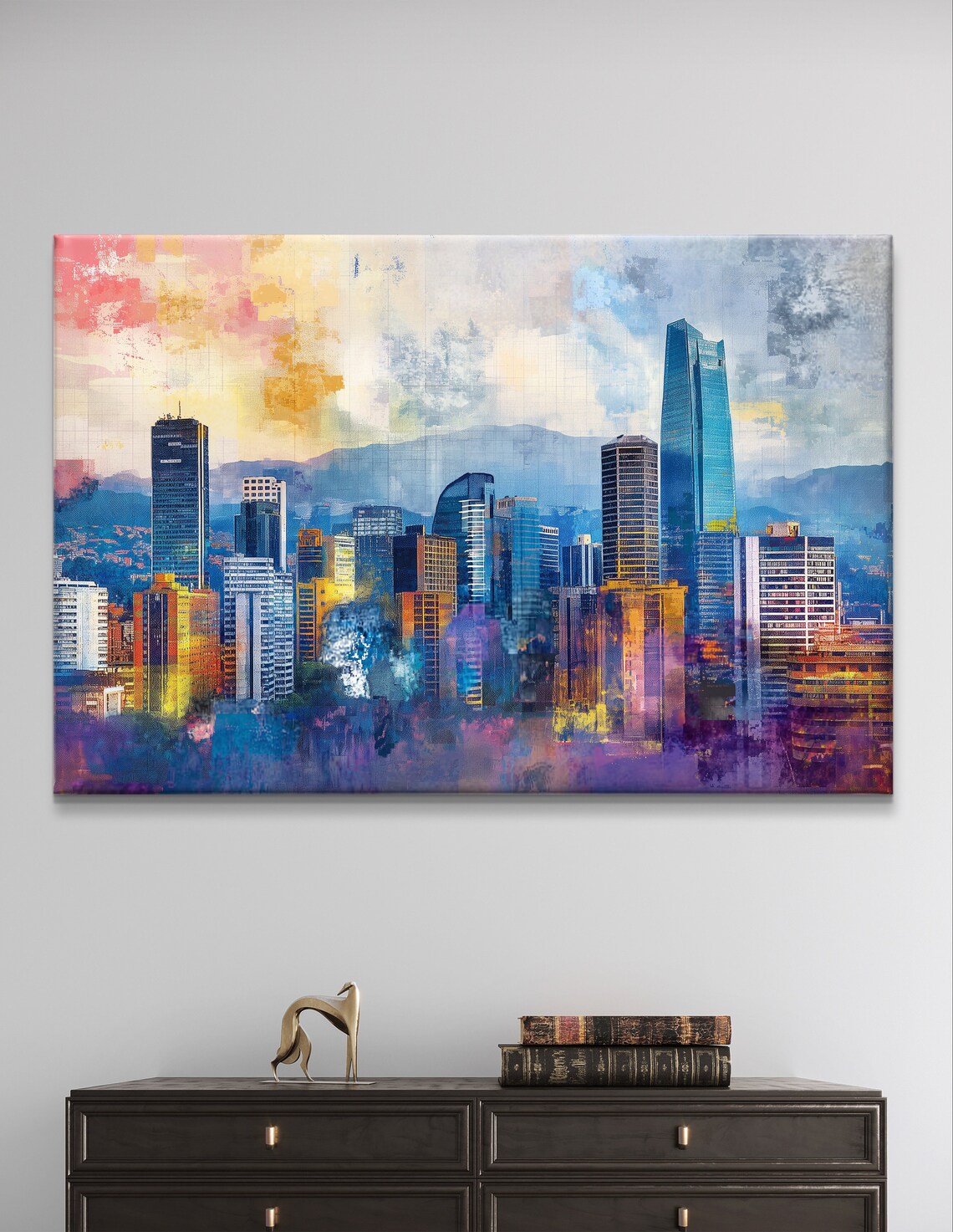 Bogota Skyline Art Colorful Cityscape Colombia Urban Decor Modern City Print Bogota Wall Art Abstract Skyline Urban Landscape Art - Image 5