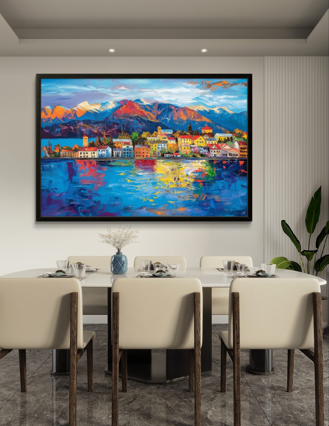 Bariloche Argentina Lakeside Town and Andes Mountains Sunset Poster - Image 2