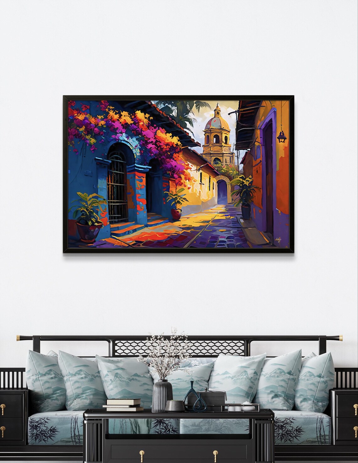 Oaxaca Streetscape, Colorful Mexico Art Print - Image 3