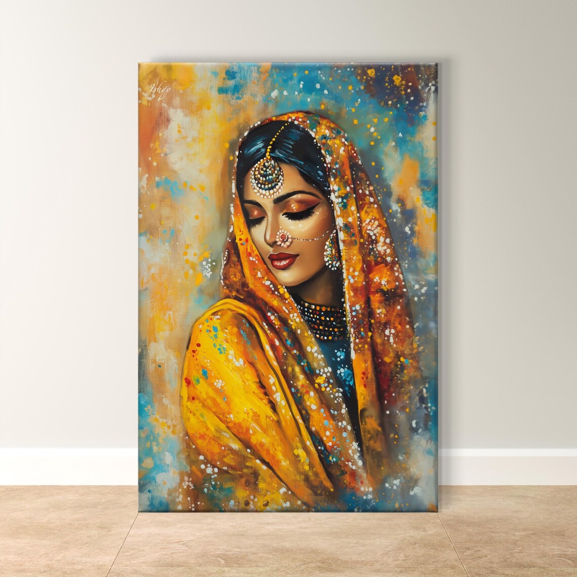 Punjabi Woman In Phulkari, Cultural Art Print
