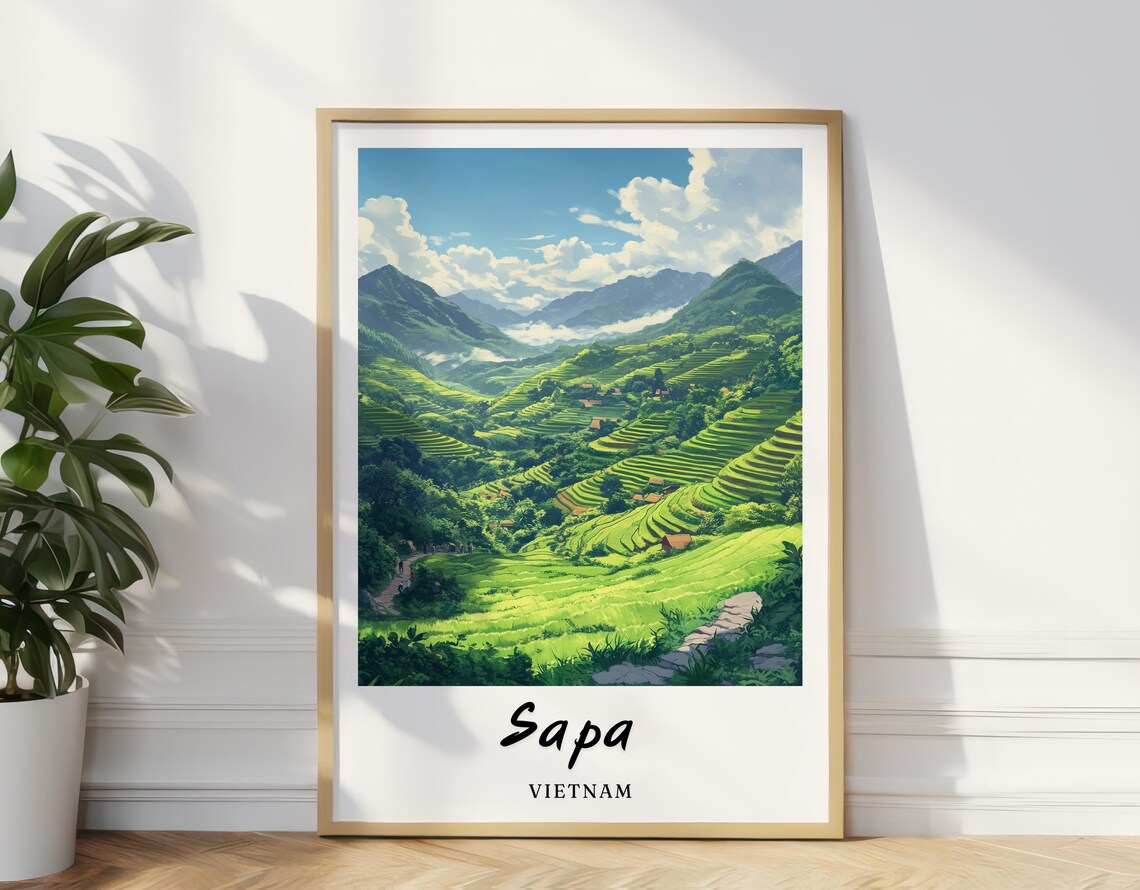 Sapa Vietnam Travel Poster, Birthday Gift
