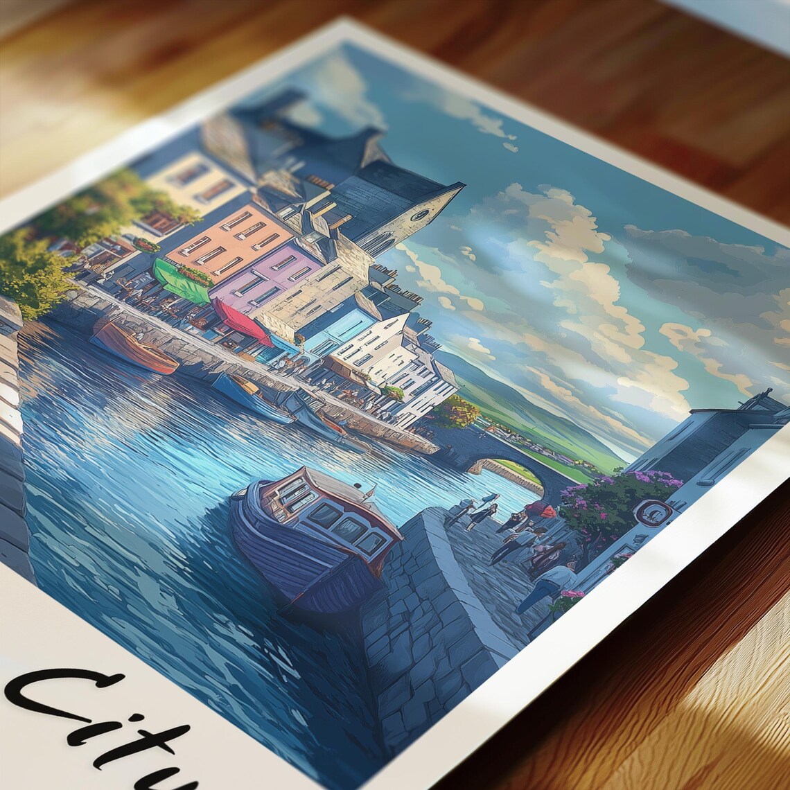 Galway City Travel Poster, Ireland Wedding Gift - Image 2