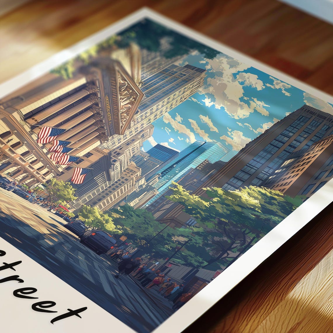 New York City Traditional Travel Print United States New York Poster Wall Street Wedding Gift Personalised Gift New York Print - Image 2