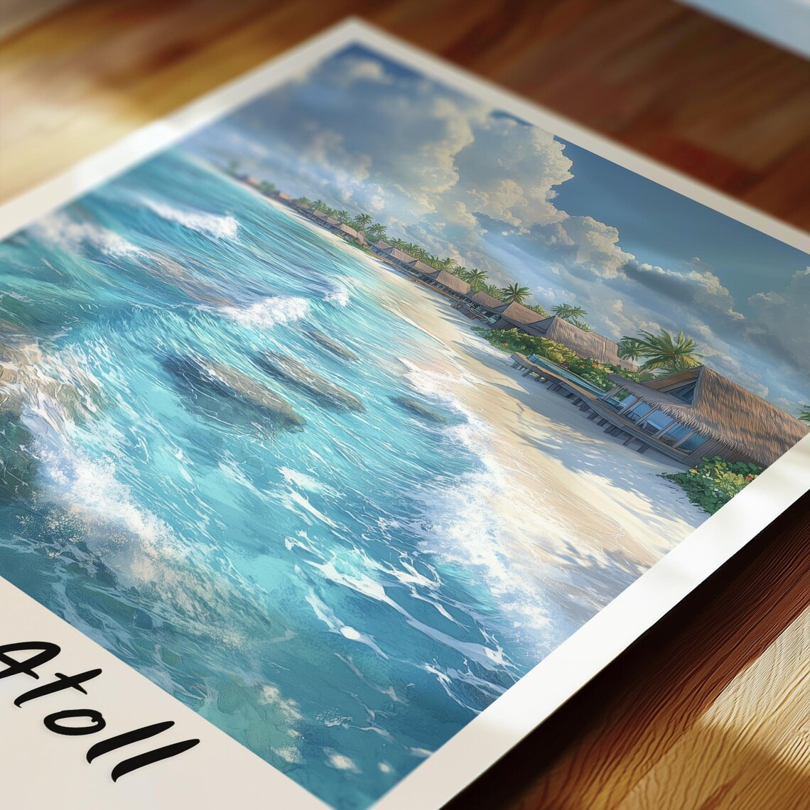 Vaavu Atoll Maldives Travel Poster, Minimalist Asia - Image 2