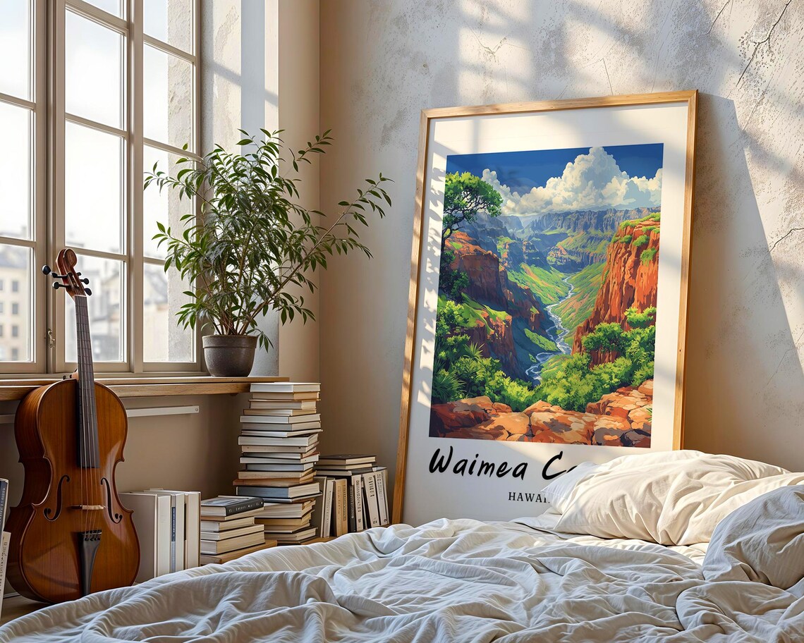 Waimea Canyon Hawaii Minimalist Travel Poster - Image 3