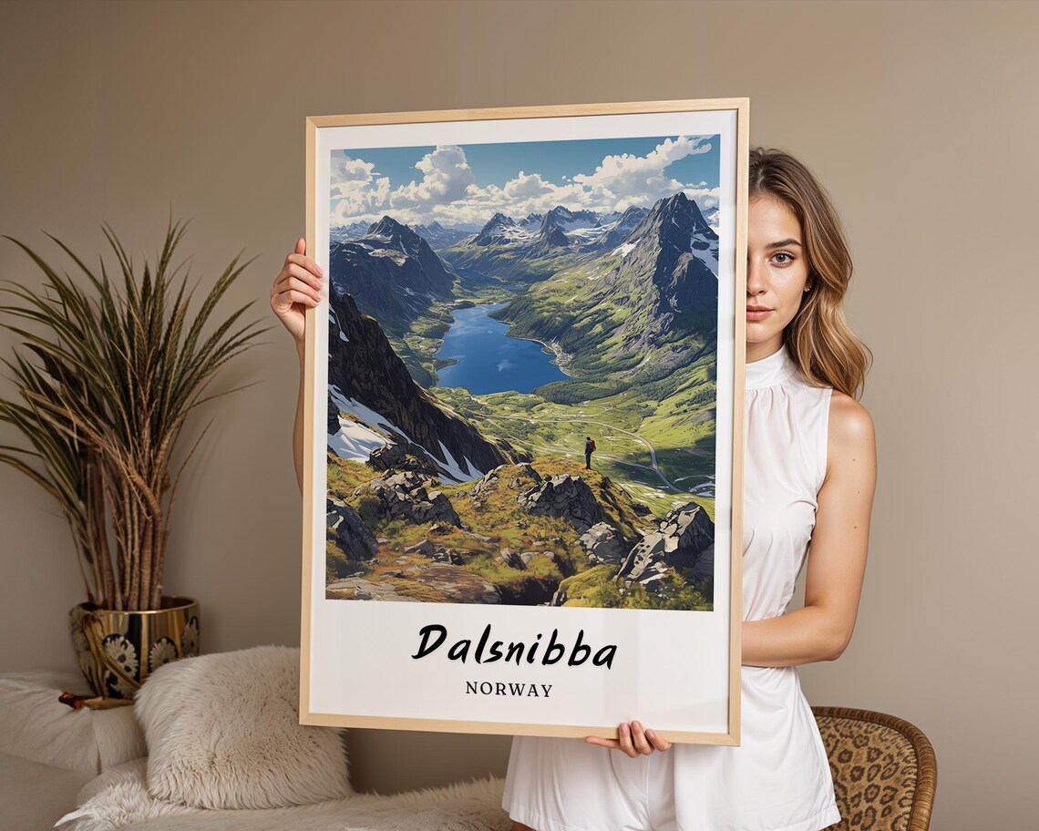 Dalsnibba Norway Travel Poster, Minimalist Gift - Image 2
