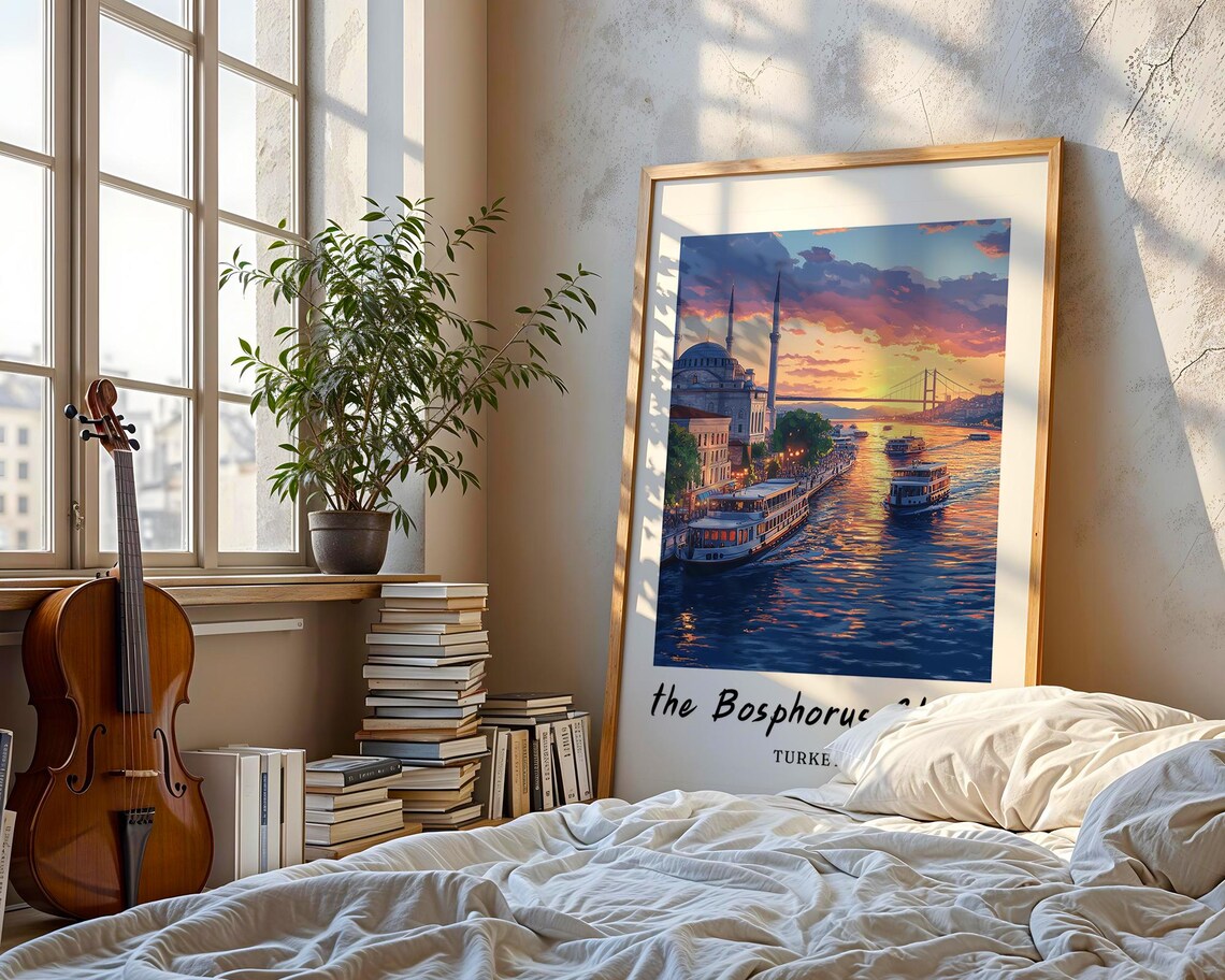 Bosphorus Strait Travel Poster, Minimalist Turkey - Image 3