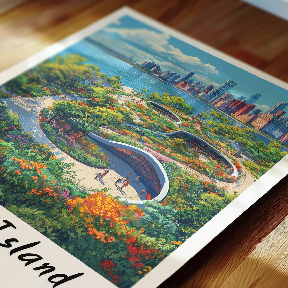 New York City Traditional Travel Poster, Little Island - Image 2