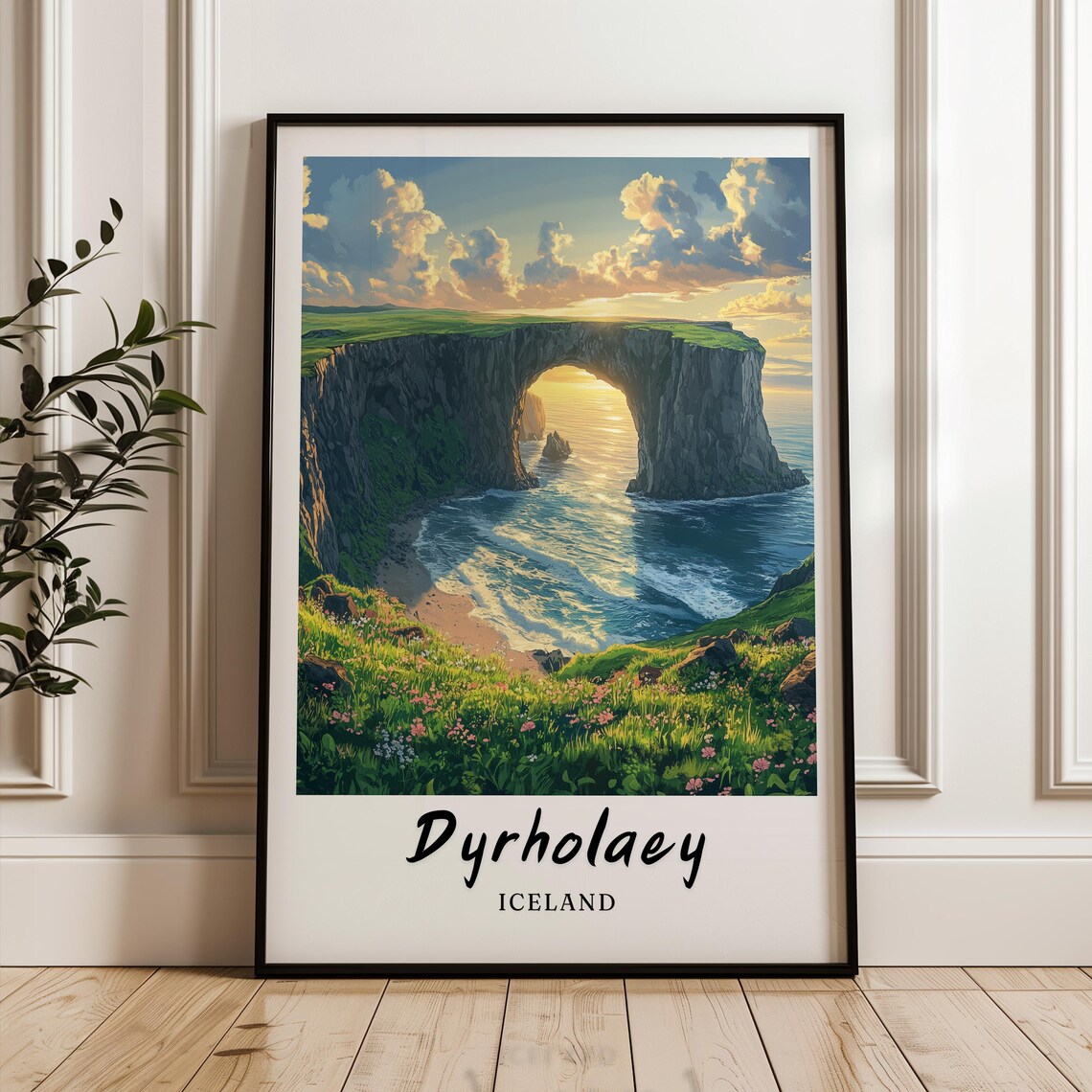 Dyrholaey Iceland Minimalist Travel Poster