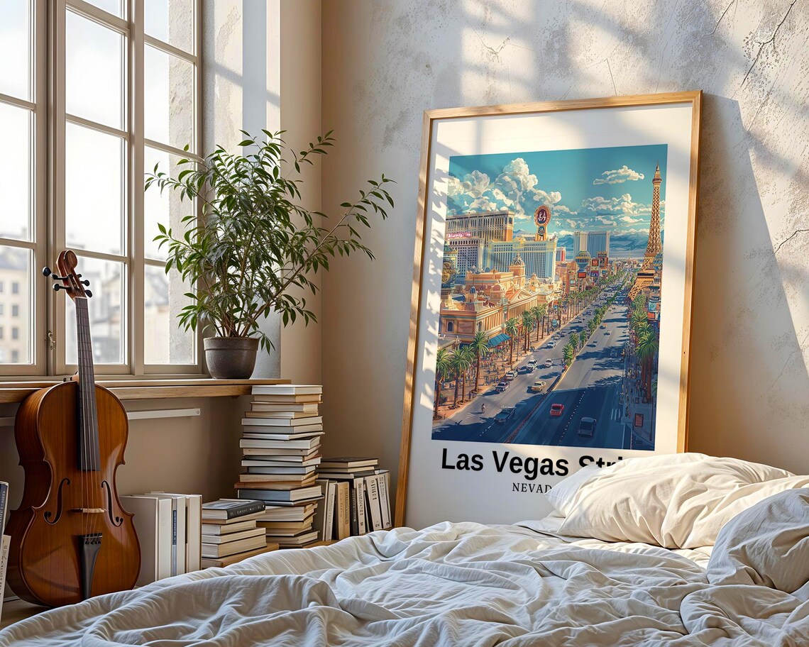 Las Vegas Strip Travel Poster, Nevada Wedding Gift - Image 3